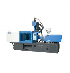 Two colored plastic injection molding machines